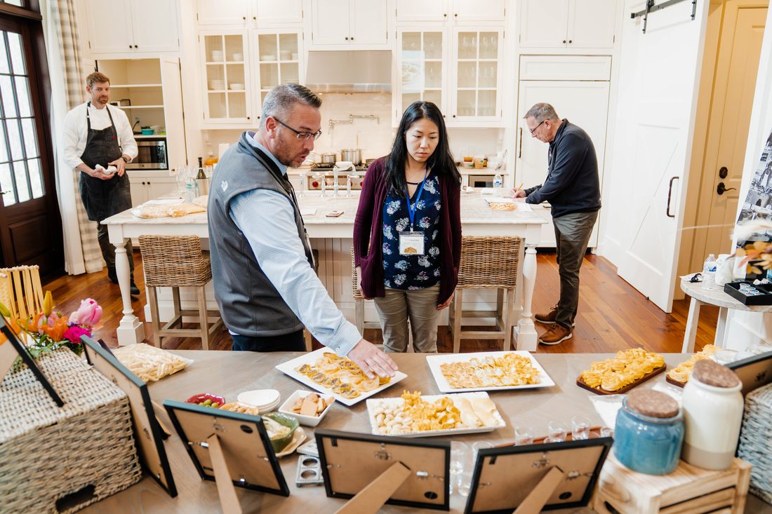 Operators and suppliers ideating together in a working kitchen